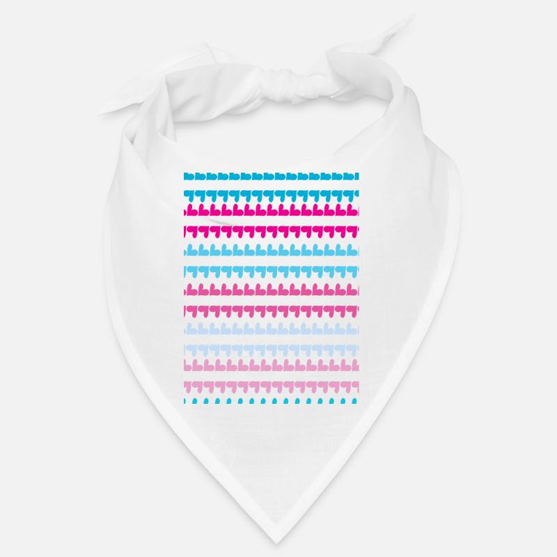 PINK BLUE HEARTS PATTERN - Bandana - white