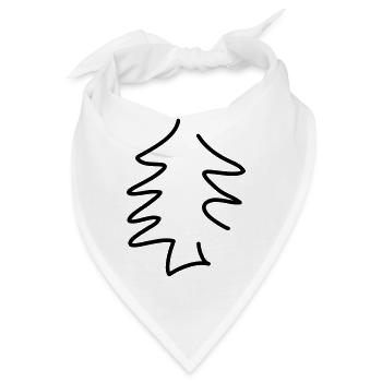 einfache Tanne - line - Bandana - Weiß - Vorne