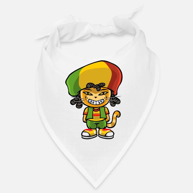 Reggae katze - Bandana - Weiß