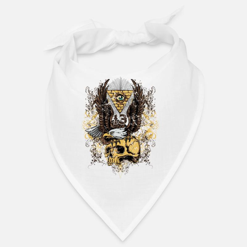 aigle crâne 13 illuminati - Bandana - blanc