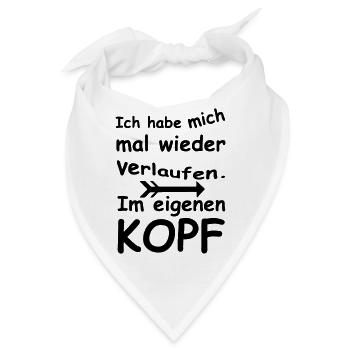 Im Kopf verlaufen - Chaos, Chaot, Fun, Geschenk - Bandana - Weiß - Vorne