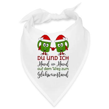 Glühwein - Du und Ich Hand in Hand Glühweinstand  - Bandana - Weiß - Vorne