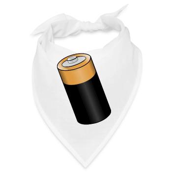Batterie. Geschenkidee - Bandana - Weiß - Vorne