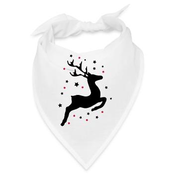 springendes Rentier - Bandana - Weiß - Vorne