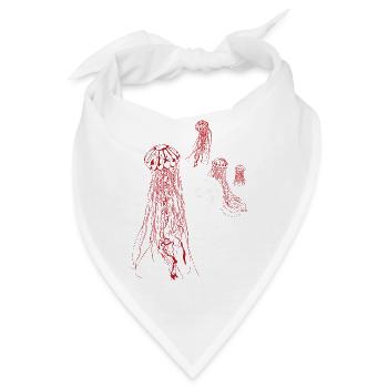 Stummer Schrei aus dem Meer, in weiß/rot - Bandana - Weiß - Vorne