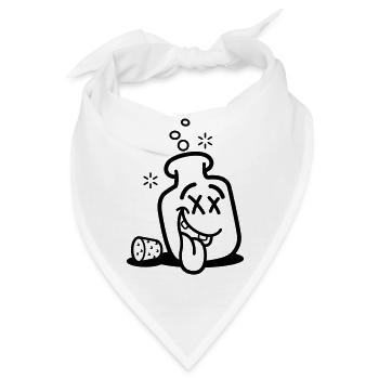 Betrunkene Flasche - Bandana - Weiß - Vorne