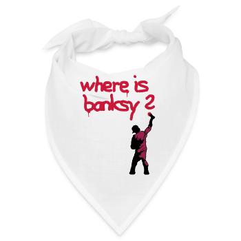 where is banksy - Bandana - Weiß - Vorne