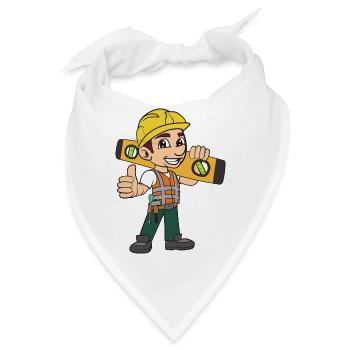Maurer Handwerker - Bandana - Weiß - Vorne