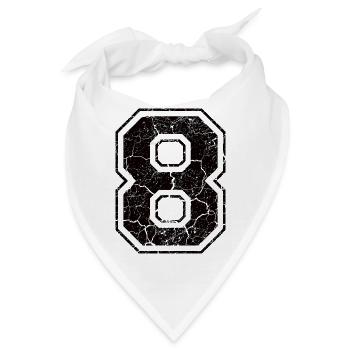 8_eight_acht_black_schwarz (de) - Bandana - Weiß - Vorne
