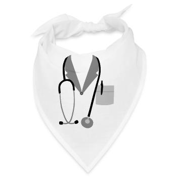 CORONA ARZT Maske Gesichtsmaske - Bandana - Weiß - Vorne