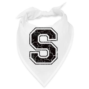 Buchstabe S im Vintage-Shabby-Chic - Bandana - Weiß - Vorne