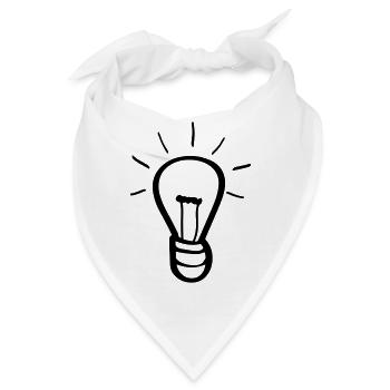 Glühbirne, Idee - Bandana - Weiß - Vorne