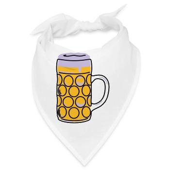 Bierkrug, Schoppen, Maß - Bandana - Weiß - Vorne