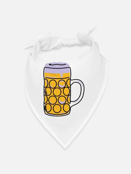 Beer mug, pint, measure - Bandana - white - Front