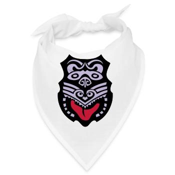 maori maske tribal ethnische tattoo - Bandana - Weiß - Vorne