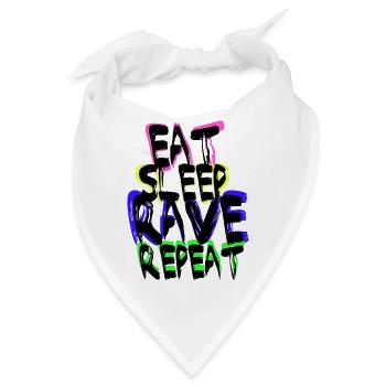 Rave Repeat - Bandana - Weiß - Vorne