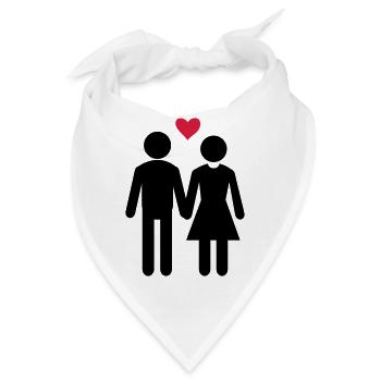 Liebe Paar - Bandana - Weiß - Vorne