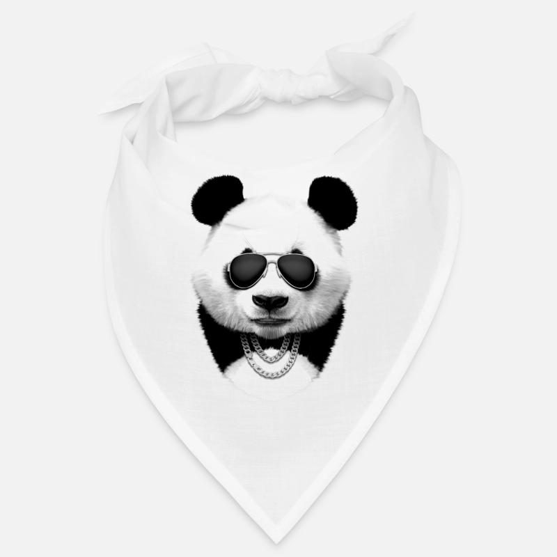 Panda en noir Bandana