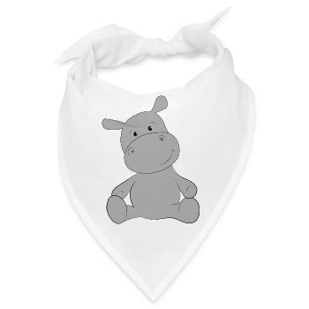 Nilpferd - Bandana - Weiß - Vorne