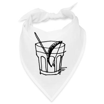 Cocktail Glas. Longdrink. Schwarz. Gin - Bandana - Weiß - Vorne
