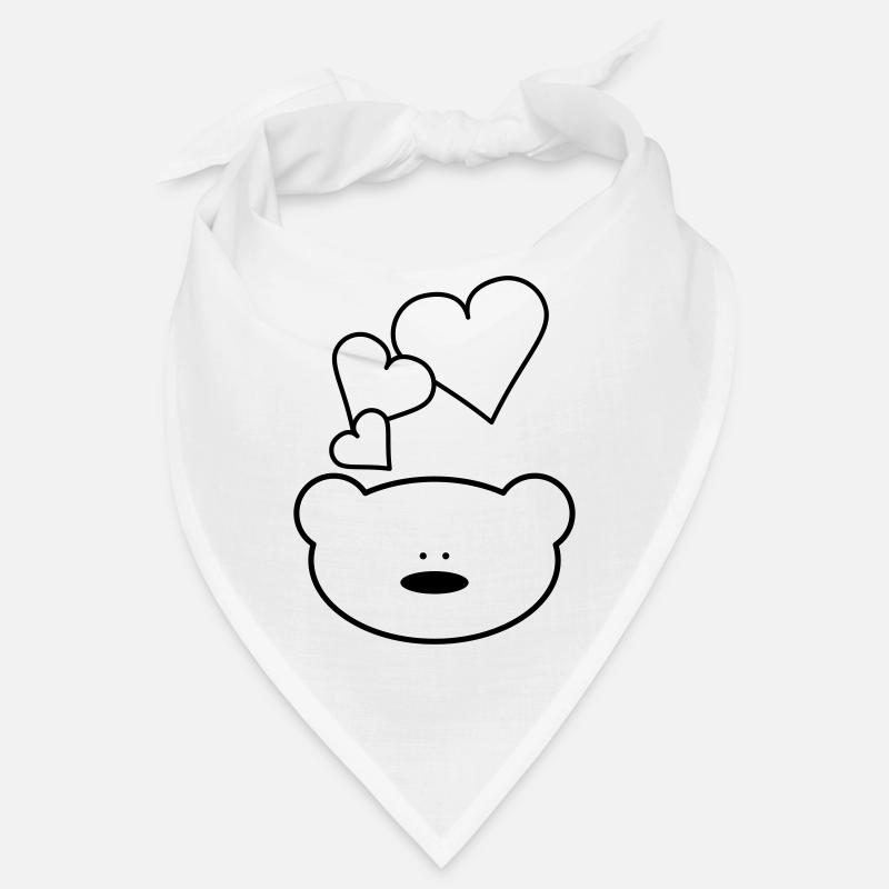 Funny teddy bear with hearts Bandana