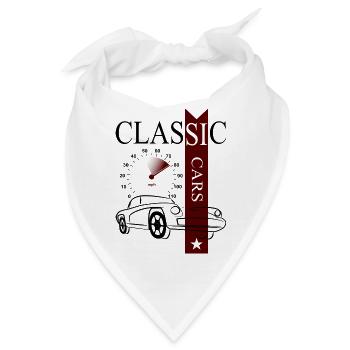 Automobile Classic Cars - Bandana - Weiß - Vorne