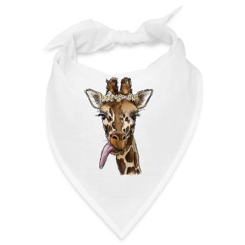 Aquarell Giraffe - Bandana - Weiß - Vorne