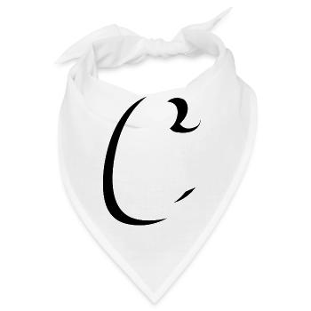 Letter C, Name, der Buchstabe C - Bandana - Weiß - Vorne