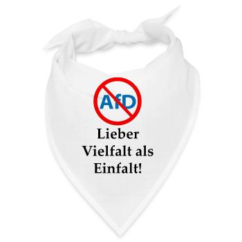 Gegen AfD! Vielfalt statt Einfalt - Bandana - Weiß - Vorne