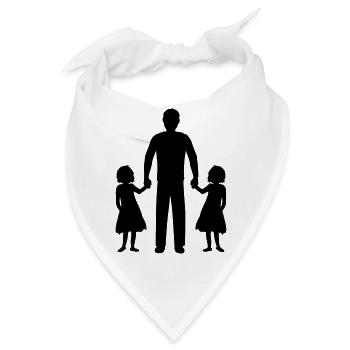 Papa Töchter Zwillinge - Bandana - Weiß - Vorne