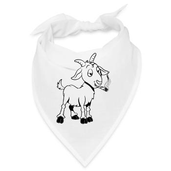 Ziege kiffen joint - Bandana - Weiß - Vorne