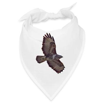 Bussard im Flug - Bandana - Weiß - Vorne