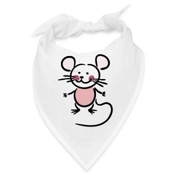 Maus - Bandana - Weiß - Vorne