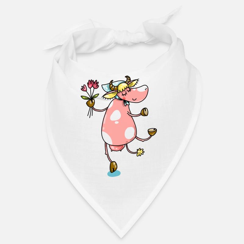 Vache de fermier avec des fleurs mignonne Bandana