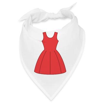 Rotes Kleid - Bandana - Weiß - Vorne