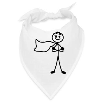 Super jung oder Mann und Umhang mit verschränkten Armen - Bandana - Weiß - Vorne