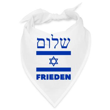 Shalom Israel - Frieden Israel - Bandana - Weiß - Vorne