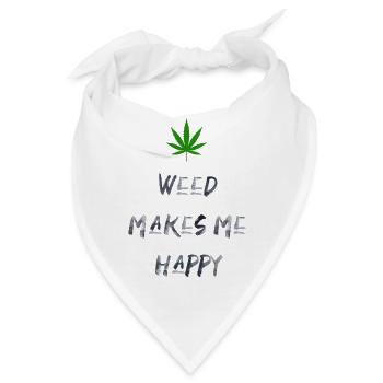 weed macht mich glücklich Cannabis Marihuana - Bandana - Weiß - Vorne