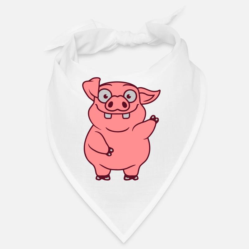 Waving Funny Pig Comic Bandana