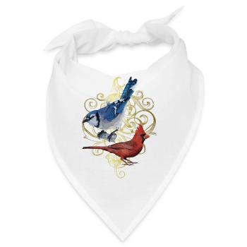 Der nördliche Kardinal und der blaue Eichelhäher - Bandana - Weiß - Vorne