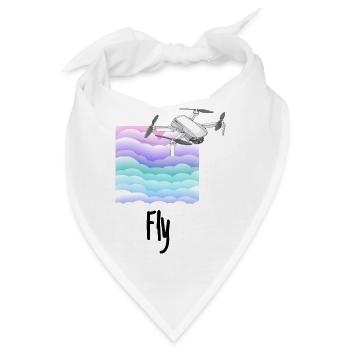 Fly Drohne Drone Pilot Wolke wolken - Bandana - Weiß - Vorne