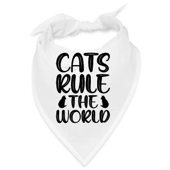 Katzen beherrschen die Welt - Bandana - Weiß - Vorne