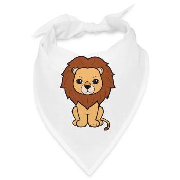 Löwe Löwen - Bandana - Weiß - Vorne
