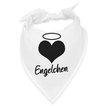 Herz Engelchen Heiligenschein - Bandana - Weiß - Vorne