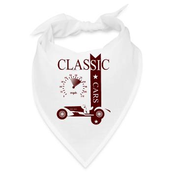 Vintage Classic Car - Bandana - Weiß - Vorne
