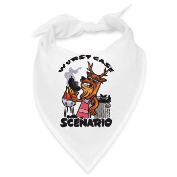 Wurst Case Scenario, Verkohlte Bratwurst - Bandana - Weiß - Vorne