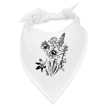 Osterglocken Blumen Frühling Bergkristall - Bandana - Weiß - Vorne