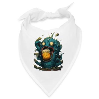 Gieriges Bier Monster - Bandana - Weiß - Vorne