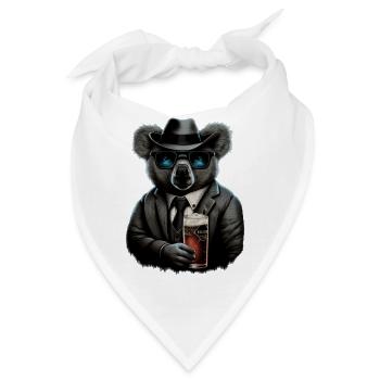 Cooler Koala im Anzug mit Bier - Bandana - Weiß - Vorne
