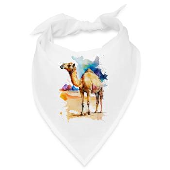 Kamel in der Wüste - Bandana - Weiß - Vorne